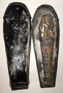 Alter König Tut ÄGYPTISCH 18"" Sarkophag mit TUTANCHAMUN 15"" MUMIENSTATUE - Bild 1 von 4