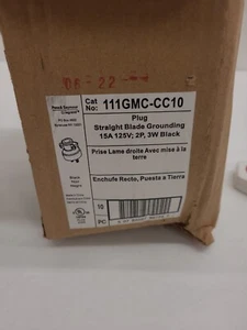 (Qty. 10) Pass & Seymour 111GMC-CC10 Plug Straight Blade Grounding 15A 125V 3W - Picture 1 of 4