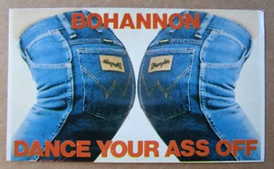ADESIVO/STICKER "WRANGLER JEANS - BOHANNON - DANCE YOUR ASS OFF" - Anni '70 - Picture 1 of 1