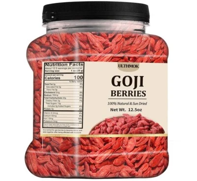 ULTHMOK Dried Goji Berries 12.5oz 100% Natural & No Additives for Tea Baking