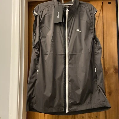 Chaleco de golf ligero repelente al agua ligero empaquetable ceniza J. Lindeberg para hombre-XL Foto 1 de 4