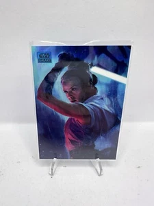 2024 Star Wars Chrome Galaxy, The Duel Rey #72 Blue Refractor Card /150 - Picture 1 of 2