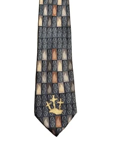 EAGLES WINGS Religious Silk Tie Geometric Cross Crosses Necktie 4x59 Multicolor - Picture 1 of 6