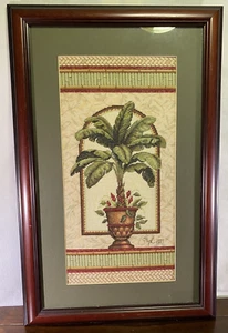 Completed Framed Cross Stitch “Stately Palm” by Dimensions Crafts – 22.5×14.5 - Picture 1 of 14