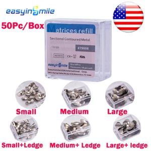 50X Dental Metal Matrices bands Sectional Contoured Matrix soft band S/M/L[USA] - Picture 1 of 15