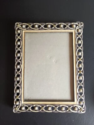 Pearls and Rhinestone Bling Photo Frame 5" x 7" Horizontal or Landscape - Image 1 of 4