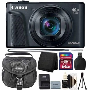 Canon PowerShot SX740 HS 4K Digital Camera Black With Premium Accessory Bundle - Picture 1 of 8