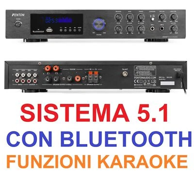 😍 AMPLIFICATORE 5.1 HOME THEATRE CINEMA CON BLUETOOTH CON FUNZIONI KARAOKE - Immagine 1 di 4