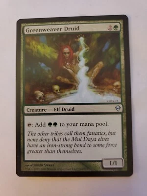 MTG Magic The Gathering Card Greenweaver Druid Creature Elf Druid Zendikar  - Image 1 of 2