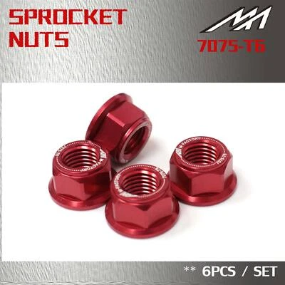 Rear Sprocket Nut M10 Red For Suzuki GSF1200 Bandit 96-05 04 03 02 01 00 - Изображение 1 из 3