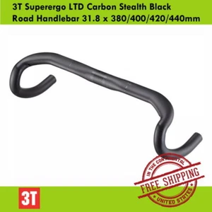 3T Superergo LTD Carbon Stealth Black Road Handlebar 31.8 x 380/400/420/440mm - Picture 1 of 6