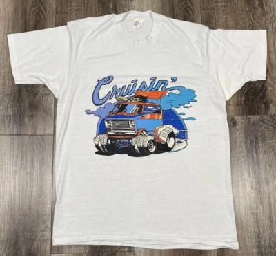 Camiseta Monster Truck Vintage Años 70 Talla Mediana Cruisin Boogie Van Blimp Wheels RARA Foto 1 de 4