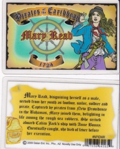 Pirates of the Caribbean MARY READ 1724 Identification ID Card