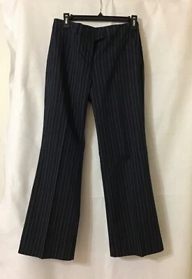NEW YOR & COMPANY WOMENS Blue Stripped Dress Pants Sz 6 AVERAGE NWT - Image 1 of 4