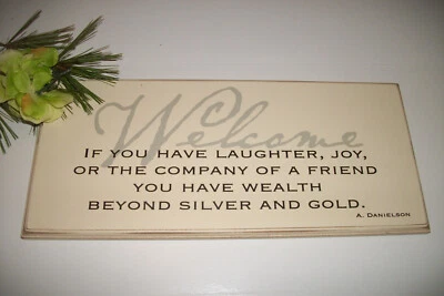 Annie Danielson Designs "BIENVENIDO" arte de pared placa de pared 16" L vida inspiradora Foto 1 de 4