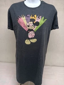 T-shirt Disney donna XL grigia anni 80 arcobaleno cool Topolino manica corta - Foto 1 di 11