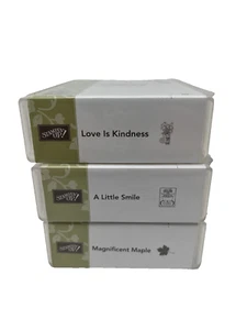 Stampin Up! Lote de 3 estampillas Love Is Kindness, A Little Smile, Magnífico arce - Imagen 1 de 13