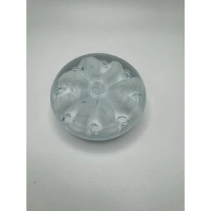 Vintage Klarglas Briefbeschwerer Blumendesign - Bubble Art Dekoration 3" - Bild 1 von 4