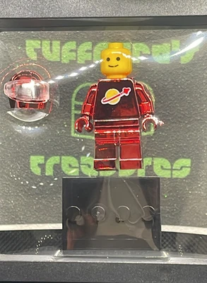 *RARO* PERSONALIZADO ROJO CROMO Clásico LEGO SPACEMAN/ASTRONAUTA MINIFIGURA + ESTUCHE Foto 1 de 4