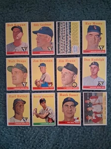 1958 TOPPS BASEBALL STARTER SET LOT, 33-Diff. w/STARS,RC's,LOW-NUMBERS - Picture 1 of 4