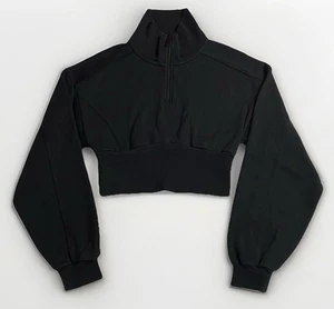 Sudadera Alo Yoga Vixen recortada 1/4 cremallera para mujer talla S negra - Imagen 1 de 11