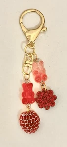 Cute Sparkly Keychain Handmade Pendant Kawaii Gummy Bear Charm - Picture 1 of 3