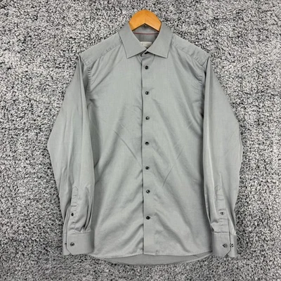 Camisa Eton Para Hombre 16.5 42 Gris Claro Ajuste Contemporáneo Vestido Manga Larga Algodón Foto 1 de 4