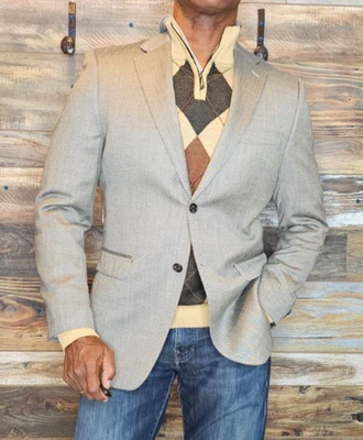 Ralph Lauren Black Label Herringbone Silk Wool Dual Vent Blazer Jacket 38R - Image 1 of 4