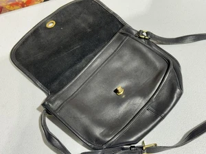 VINTAGE Coach schwarze Leder Umhängetasche Klapptasche NW-9790 Legacy Dinky Messenger - Bild 1 von 15