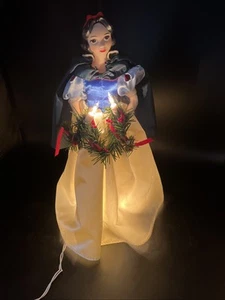 Vintage Snow White Porcelain Lighted Christmas Tree Topper 1993 - Picture 1 of 10