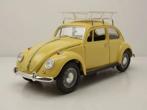 VW Maggiolino Campeggio 1967 Giallo Modellino Auto 1:18 Lucky Die Cast - Foto 1 di 9