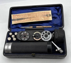 Seltenes antikes funktionierendes Theodore Hamblin Ophthalmoskop im Originalkoffer mit Birnen - Bild 1 von 24