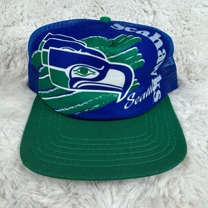 Vintage Seattle Seahawks NFL New Era 80s Snap Back Hat Kelly Green Foam Trucker - Picture 1 of 11