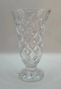 Waterford Kristall Kinsale Vase geschliffen Diamantmuster Fuß 7" hoch Vintage - Bild 1 von 9
