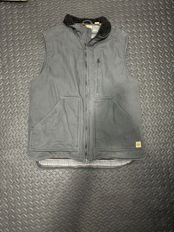 Red Head Ranch Western Canvas Quilted Puffer Vest Distressed Size Medium - Image 1 of 4