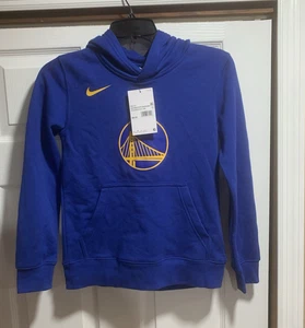 Nike Youth Nike NBA Golden State Warriors Hoodie Royal Blue Youth S (8) NWT - Picture 1 of 4
