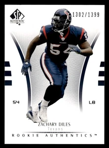 2007 SP Authentic #146 Zac Diles Rookie SP #d /1399! TEXANS - Picture 1 of 2