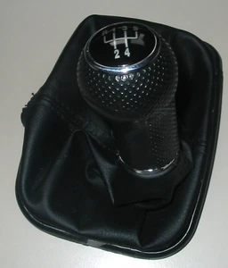 Schaltknauf mit Leder Manschette VW Golf IV 4 Bora FSI GTi GT Sport V5 V6 Sport - Bild 1 von 5