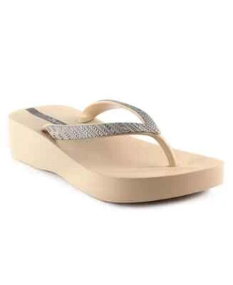 Sandalias de plataforma Ipanema VIII de malla cómoda para mujer, beige plata 6M Foto 1 de 4