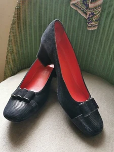 Amalfi Black Suede Ladies Slip On Smart Shoes By Rangoni UK Size 5.5 Hardly Worn - Picture 1 of 11
