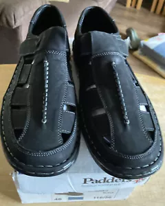 Padders Casual Smart Closed Toe Summer Sandal Shoe Breaker black UK12 EU46 F NEW - Picture 1 of 10