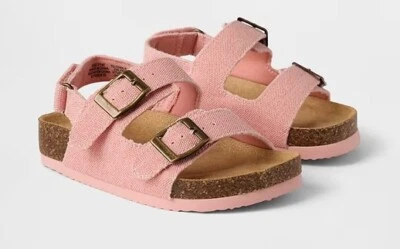 Baby GAP Kids Toddler Buckle Cork Canvas Sandals - Coral Frost Pink - Size 5/6T - Image 1 of 4
