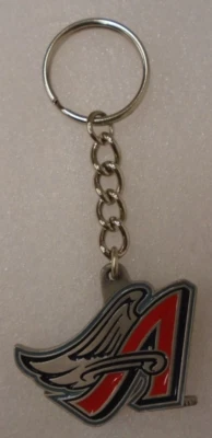 1998 Vintage Pewter MLB Anaheim Angels BASEBALL  Key Chain - Image 1 of 2
