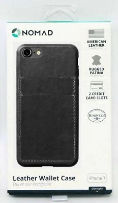 NUEVO Nomad iPhone 8/7 Gris Pizarra CUERO Estuche Billetera Ranura para 2 Tarjetas Pátina Mínimo Foto 1 de 4
