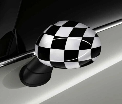 Set calotte specchietti retrovisori esterni originali MINI Checkered Flag B/N 2348090 + 2409449 - Immagine 1 di 1