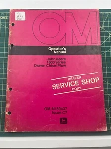 John Deere 1600 Series Drawn Chisel Plow Owner Operator Manual OM-N159437. - Picture 1 of 5