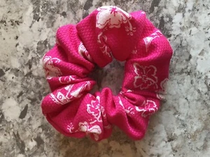 Hot Pink tropical scrunchie Scrunchies beach cruise hair vacation ponytail boat - Picture 1 of 2