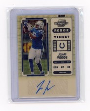 2022 Contenders Optic Jelani Woods Rookie Ticket Auto Gold Vinyl 1/1 Colts RC