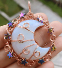 5pcs Opal Gems Moon Star Pendants Magic Reiki Healing Chakra Amulet
