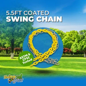 SWING SET STUFF 5 1/2 FT COATED CHAIN YELLOW belt seat children accessories 0054 - Picture 1 of 8